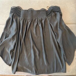 Ramy Brook Black Smocked Blouse